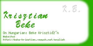 krisztian beke business card